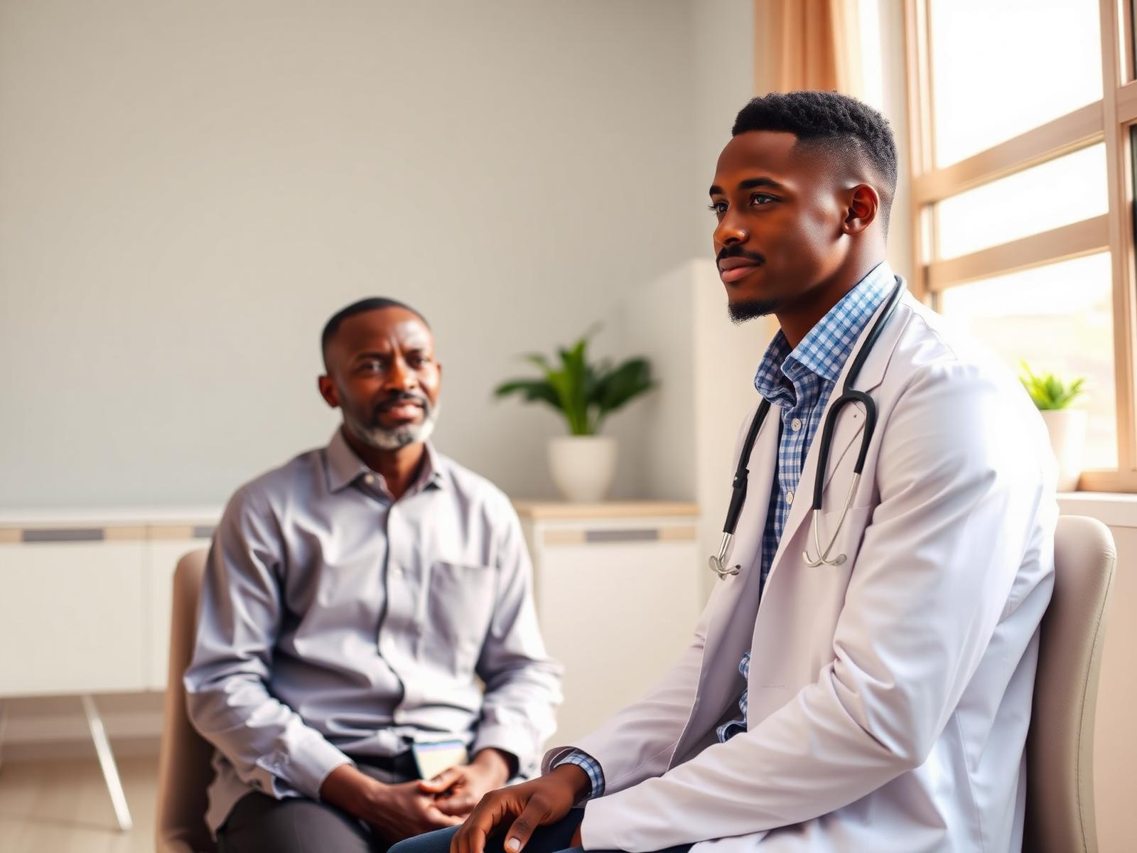 Clinician in conversation with a patient